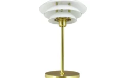Uppladdningsbara Lampor Inomhus|Bordslampor-Dyberg Larsen DL20 Uppladdningsbar Bordslampa 30cm LED 3000K 1,5W Opal/Mässing