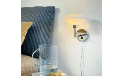 Lampetter|Läslampor-Dyberg Larsen DL20 Vägglampa Opal/Krom