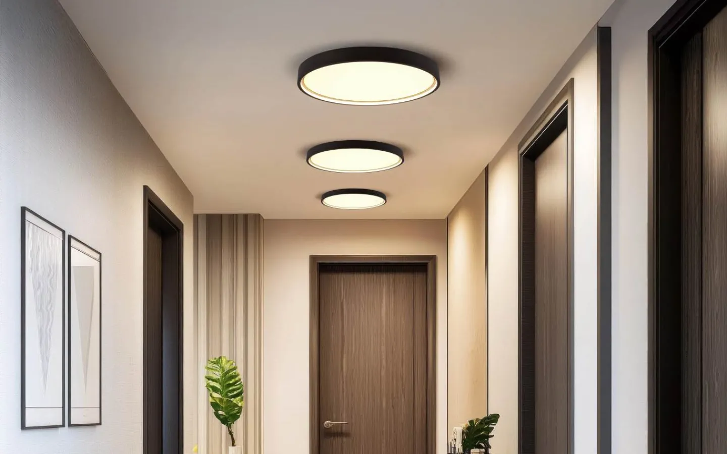Plafonder < Trio Lighting Doha Plafond LED 45cm mattsvart