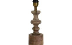 Lampfötter-Hallbergs Domino Lampfot 34cm Åldrat Trä