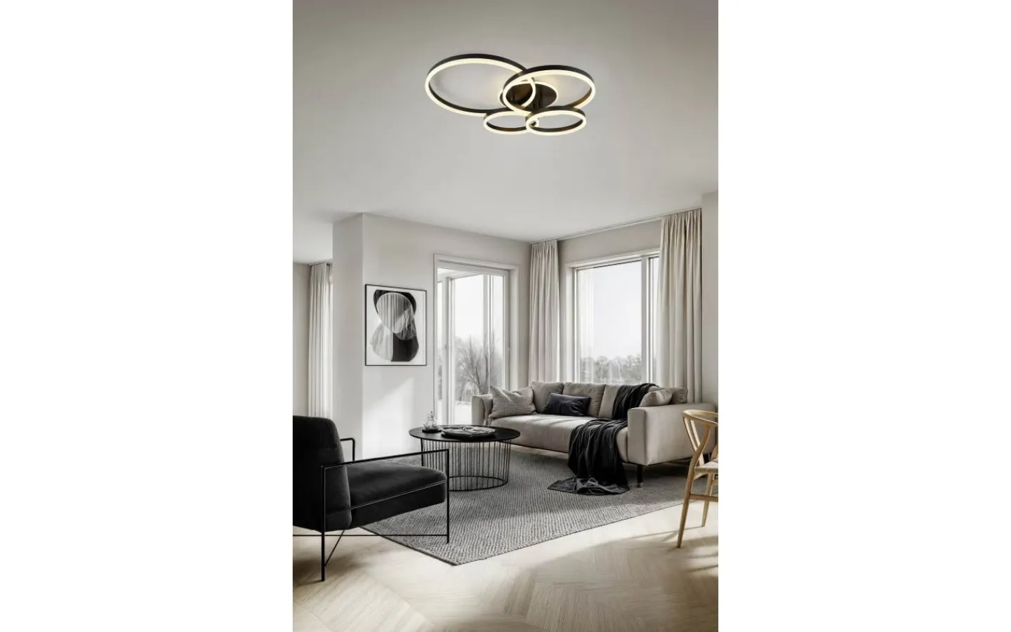 Plafonder < Trio Lighting Drake Plafond LED mattsvart