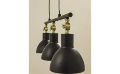 Avlånga Taklampor < Aneta Dublin Taklampa 76cm Svart/Matt Mässing