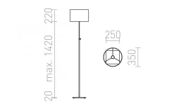 Golvlampor-Rendl Edika Golvlampa 149cm Brun/Matt nickel E27