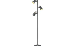Golvlampor|Golvläslampor < Trio Lighting Edward Golvlampa 3xE14 matt svart/guld
