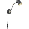 Läslampor-Trio Lighting Edward Vägglampa E14 matt svart/guld