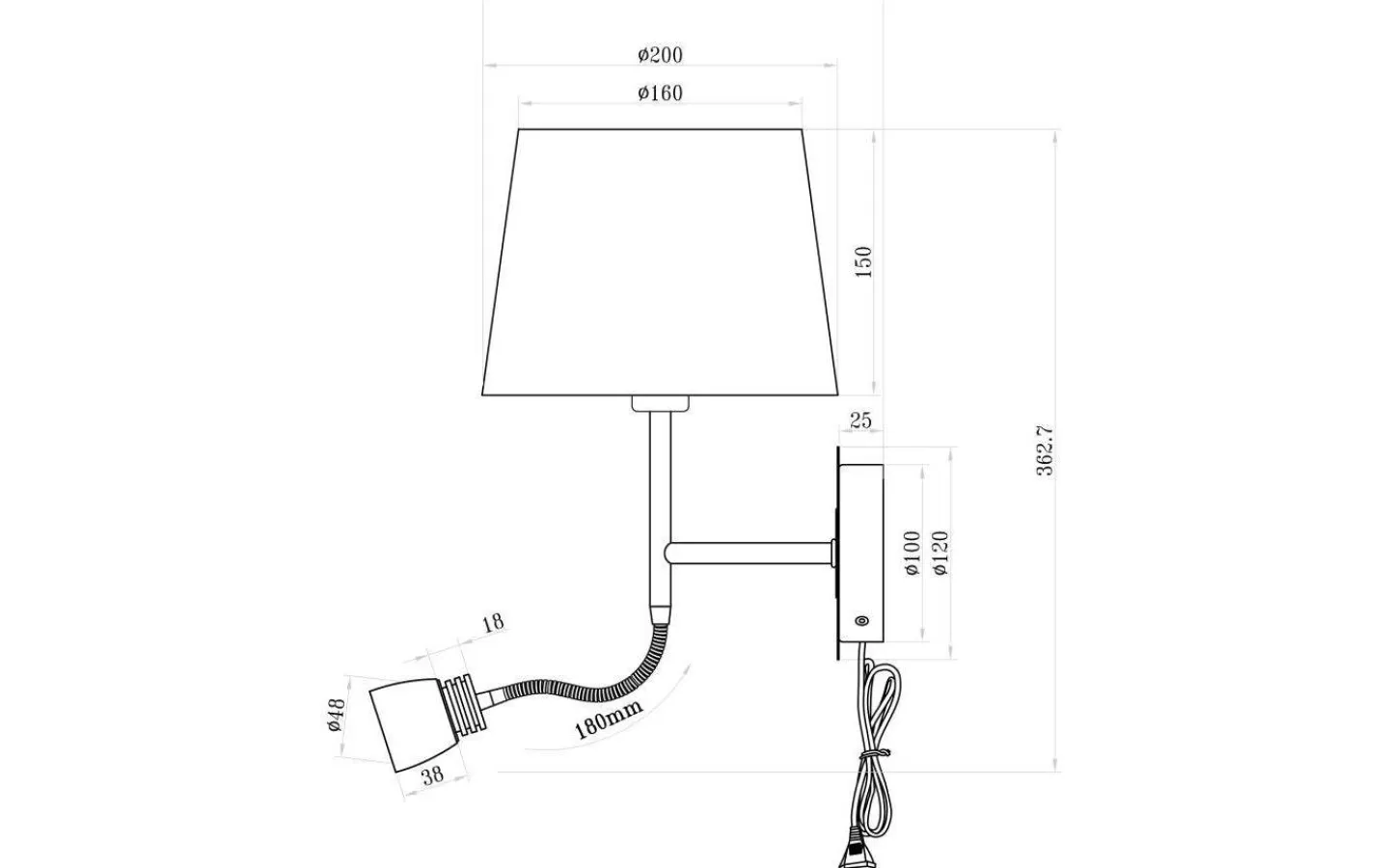 Sovrum|Läslampor-Aneta Eketorp Vägglampa E27+LED 3W 2800K Svart