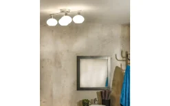 Badrumslampor Tak|Plafonder < Aneta Elba Plafond 60cm Krom/Opalvit IP44