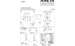 Badrumslampor Tak|Plafonder < Aneta Elba Plafond 60cm Krom/Opalvit IP44