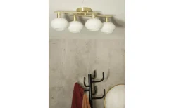 Badrumslampor Tak|Plafonder-Aneta Elba Plafond 60cm Matt Mässing/Opalvit IP44