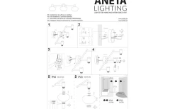 Badrumslampor Vägg-Aneta Elba Vägglampa Matt Mässing/Opalvit IP44