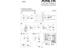 Badrumslampor Vägg < Aneta Elba Vägglampa Matt Mässing/Opalvit IP44