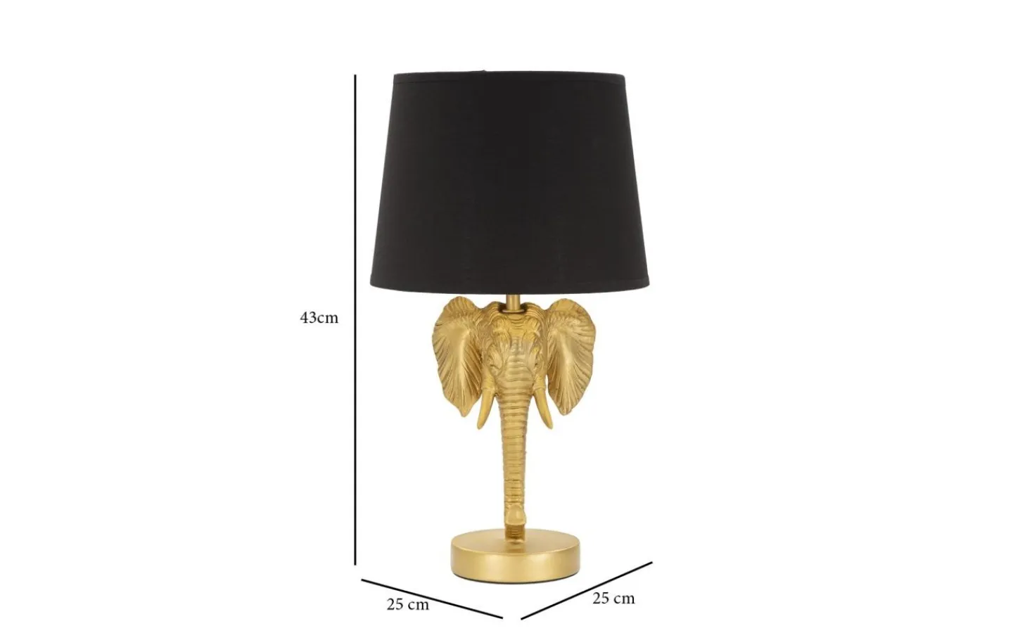 Bordslampor-Mauro Ferretti Elephant Bordslampa Elefant 43cm Guld/Svart