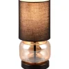 Bordslampor-Trio Lighting Elio Bordslampa E27 matt svart/bärnstensfärgad