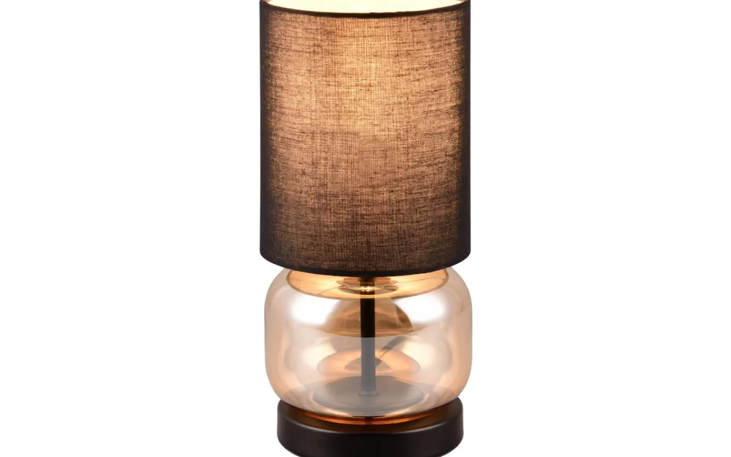 Bordslampor-Trio Lighting Elio Bordslampa E27 matt svart/bärnstensfärgad