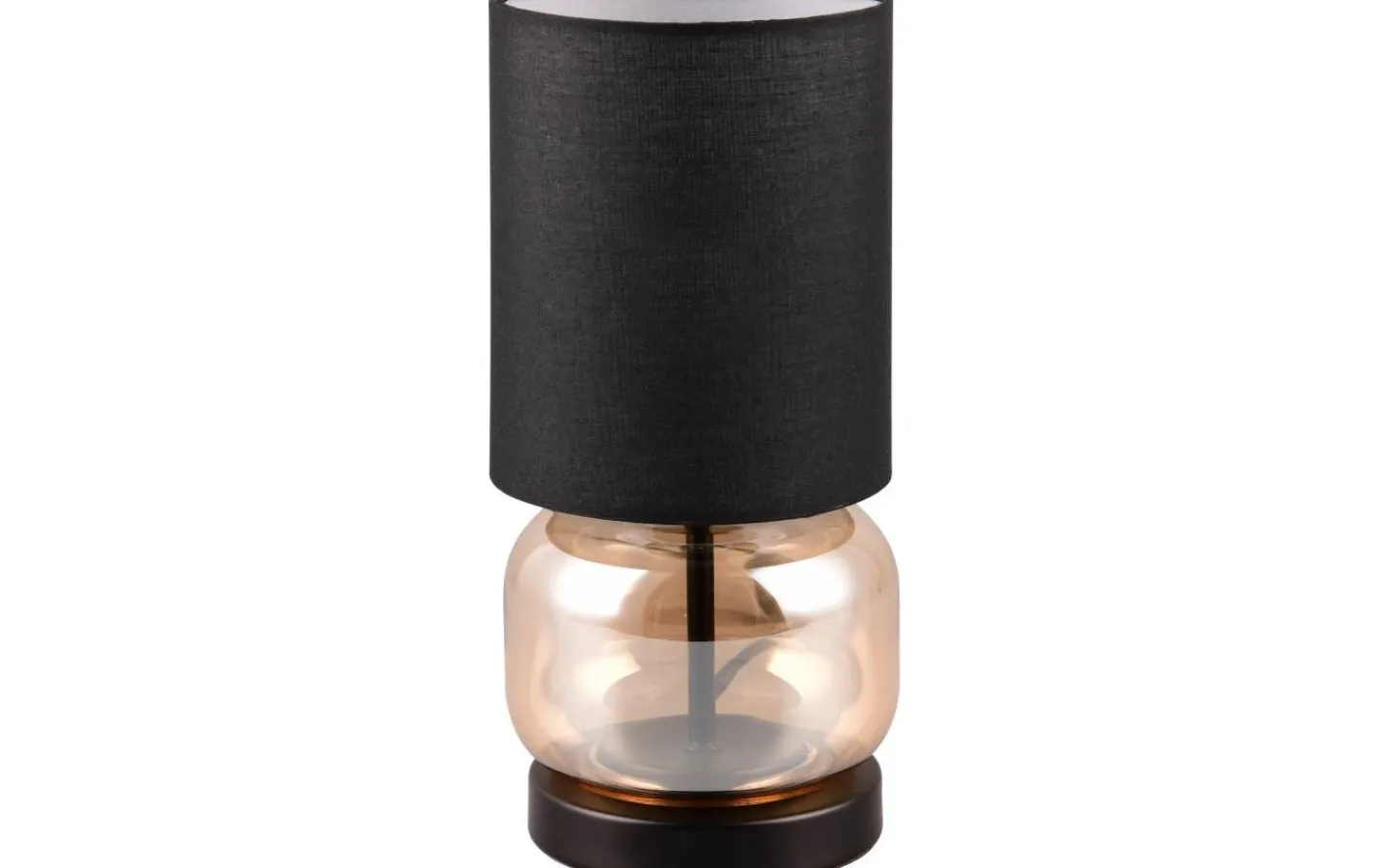 Bordslampor-Trio Lighting Elio Bordslampa E27 matt svart/bärnstensfärgad