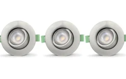 Infällda Spotlights Utomhus|230V Led Spotlights < Llitt Ellen 230V Spotlight Dim to Warm 2200-2700K 6W Borstad Stål 3-pack IP65