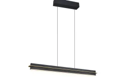 Avlånga Taklampor-Trio Lighting Emerson Takpendel LED matt svart/guld