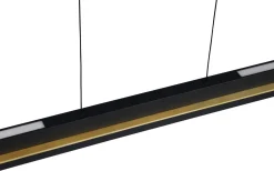 Avlånga Taklampor-Trio Lighting Emerson Takpendel LED matt svart/guld