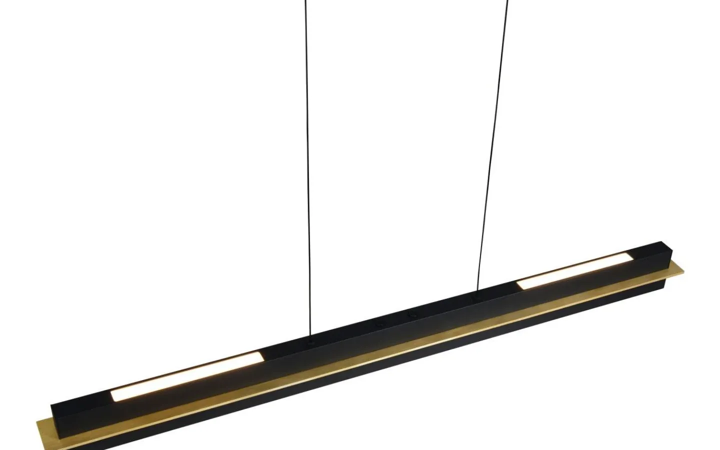 Avlånga Taklampor-Trio Lighting Emerson Takpendel LED matt svart/guld