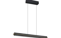 Avlånga Taklampor-Trio Lighting Emerson Takpendel LED matt svart/guld