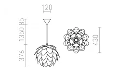 Vardagsrum-Rendl Encombre Taklampa Kopparfolie 43cm E27