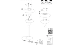 Bordslampor < Aneta Epsilon Bordslampa 37cm Beige