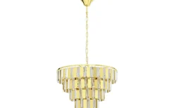 Kristallkronor-Eglo Erseka Taklampa Kristall 49cm Mässing