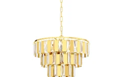 Kristallkronor < Eglo Erseka Taklampa Kristall 39cm Mässing