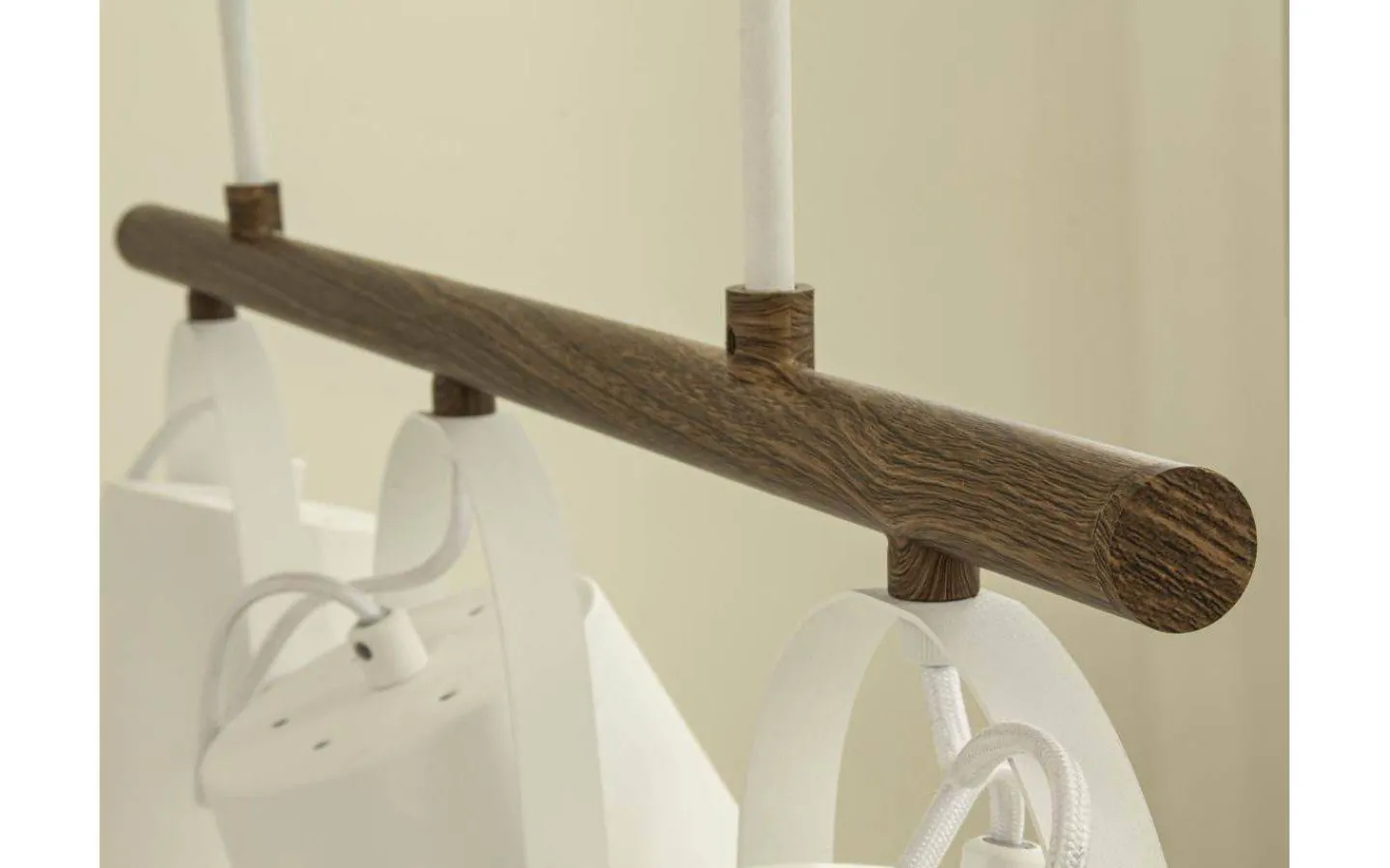 Avlånga Taklampor-Aneta Espresso Taklampa 71cm Vit/Trä