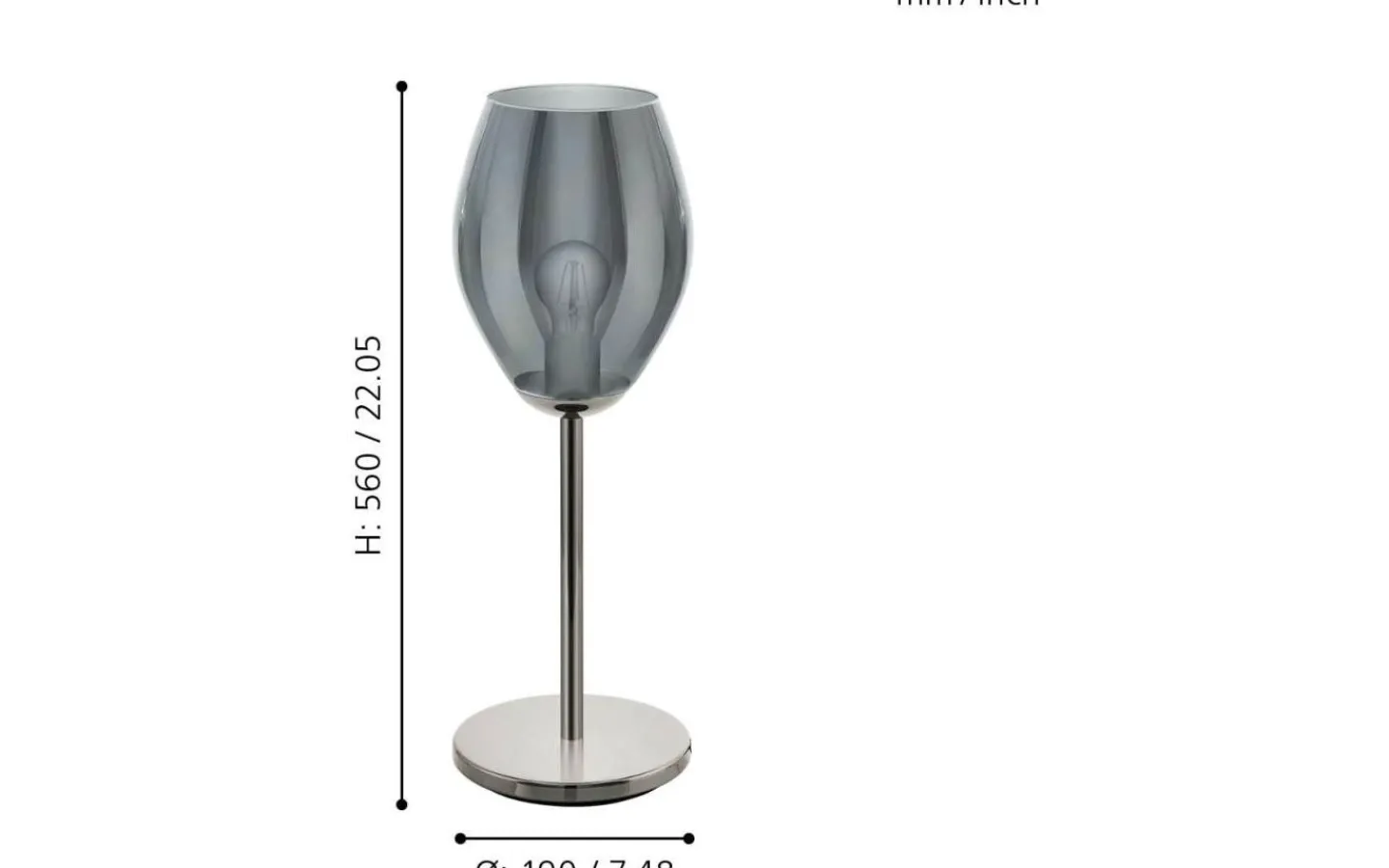 Bordslampor-Eglo Estanys Bordslampa 56cm Nickel