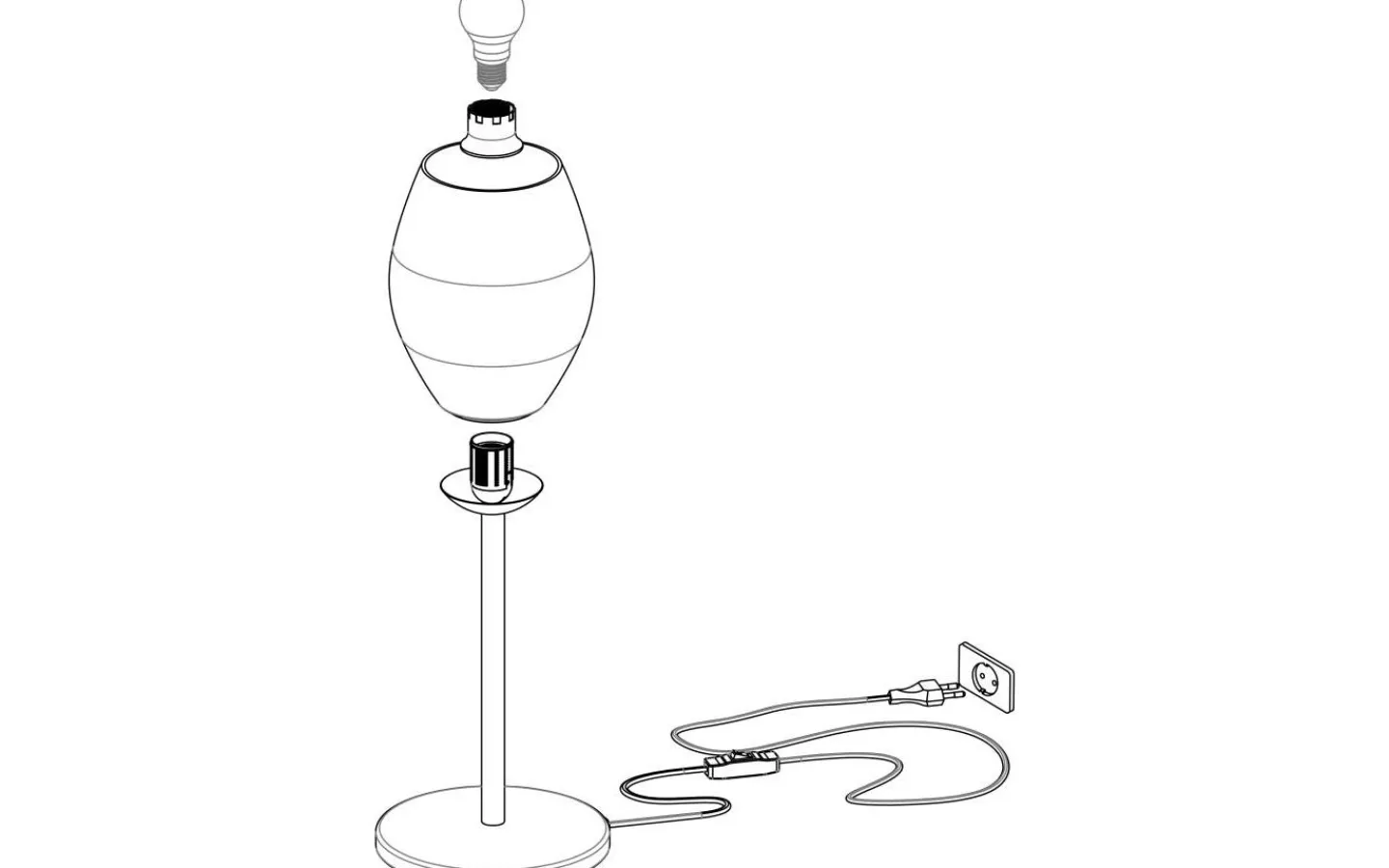 Bordslampor-Eglo Estanys Bordslampa 56cm Nickel