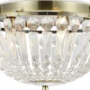 Badrumslampor Tak|Kristallplafonder-Markslojd Estelle Kristallplafond 30cm Antik Mässing/MC IP44