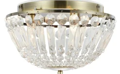 Badrumslampor Tak|Kristallplafonder-Markslojd Estelle Kristallplafond 30cm Antik Mässing/MC IP44