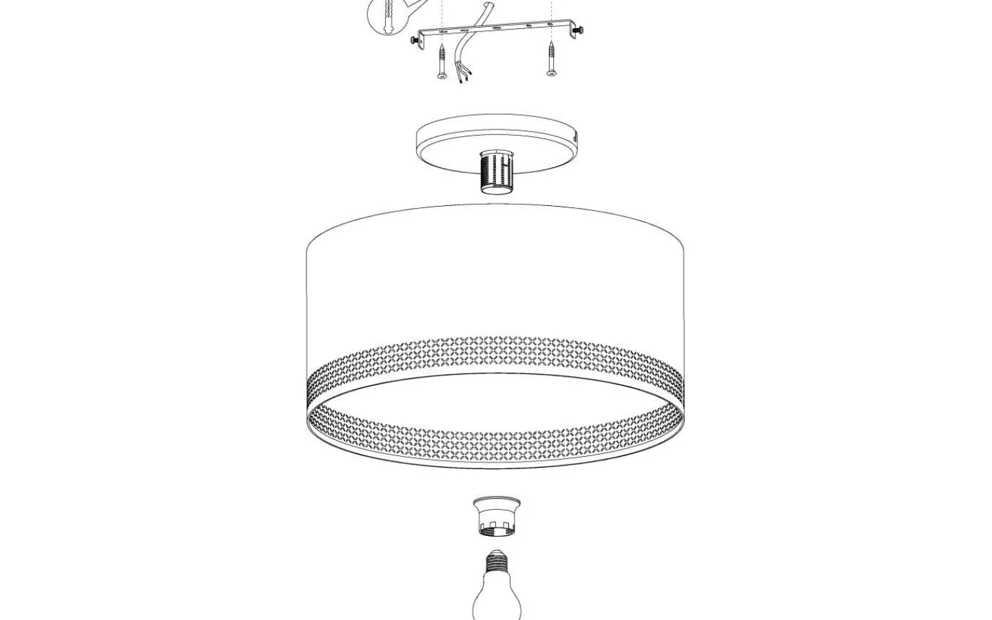 Plafonder-Eglo Esteperra Plafond 47,5cm Svart