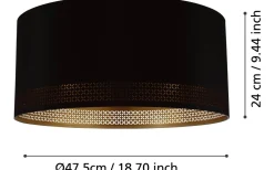 Plafonder-Eglo Esteperra Plafond 47,5cm Svart