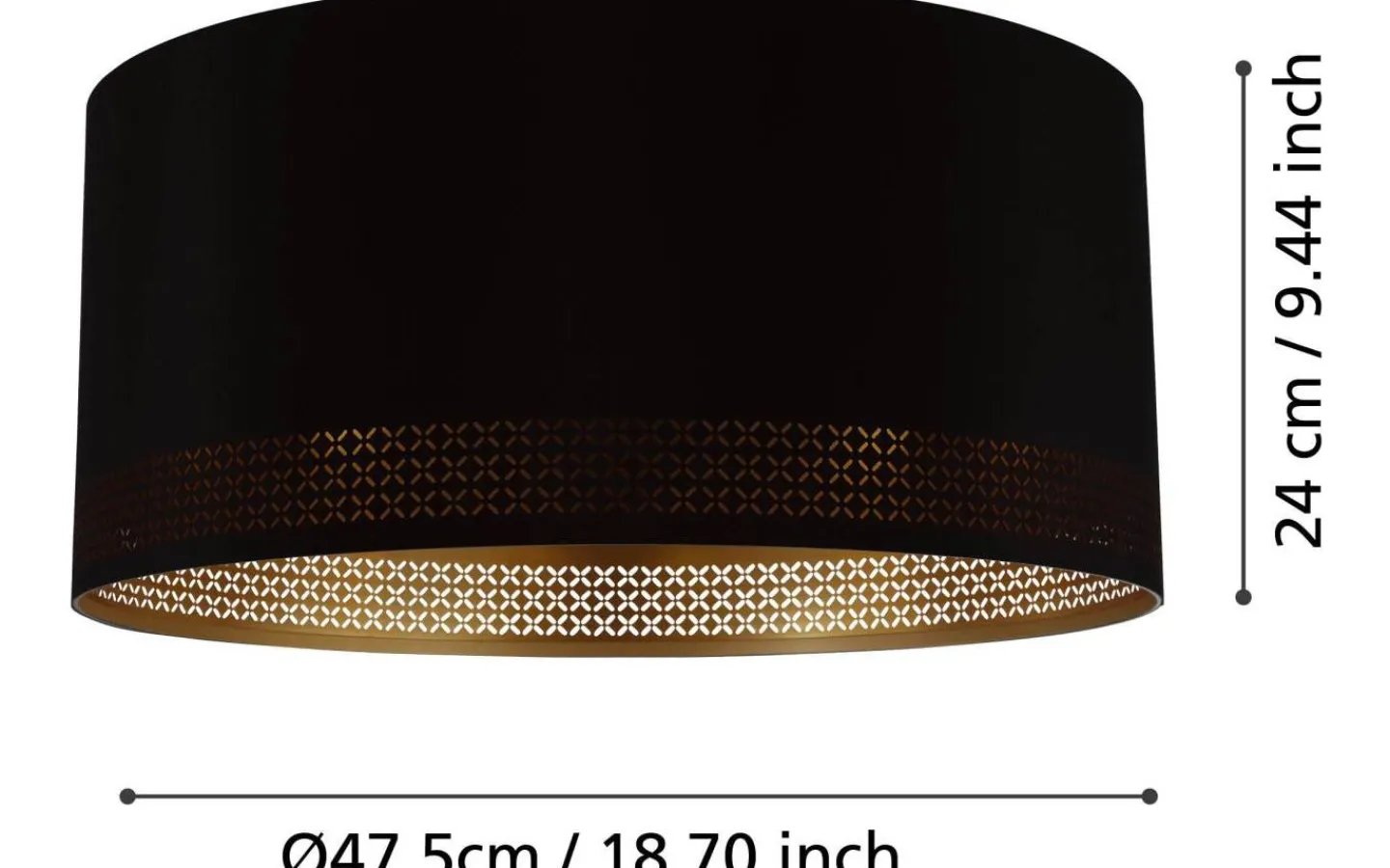 Plafonder-Eglo Esteperra Plafond 47,5cm Svart