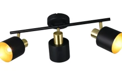 Avlånga Takspotlights|Takspot Med 3 Lampor-Trio Lighting Eva Spotlight 3-delad E14 svart/guld