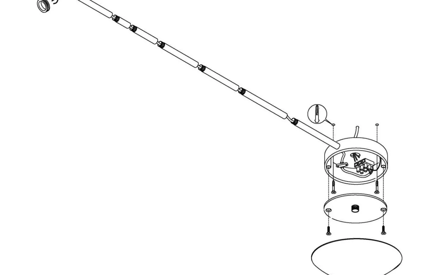 Reservglas Och Reservdelar-Eglo Extention Kabelkanal 157cm Krom
