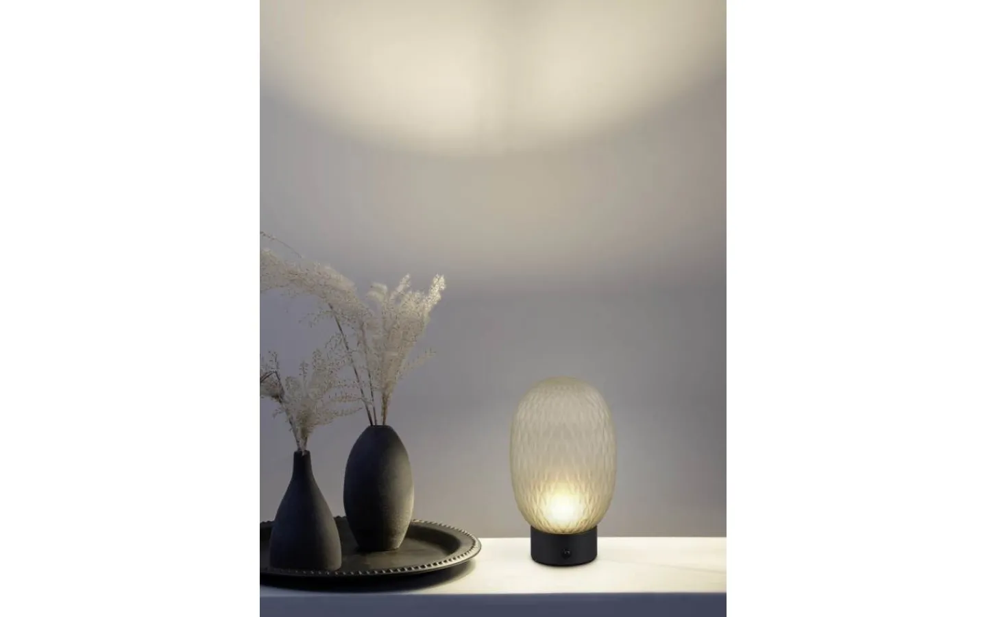 Uppladdningsbara Lampor Inomhus|Bordslampor < Trio Lighting Facette Bordslampa LED grön/mattsvart uppladdningsbar