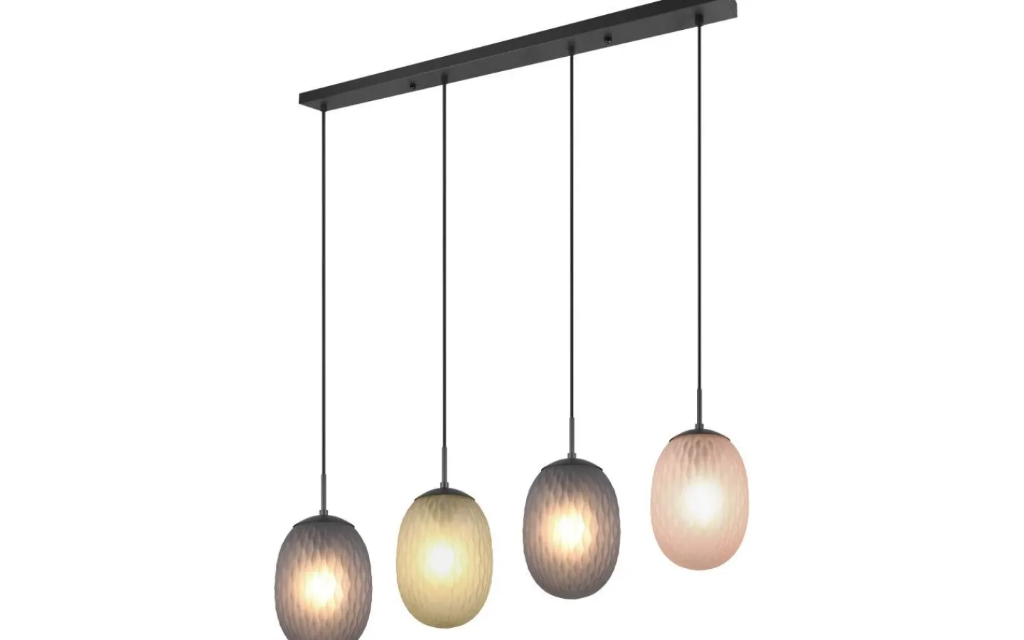 Avlånga Taklampor-Trio Lighting Facette Taklampa 4-st E27 mattsvart/flerfärgad