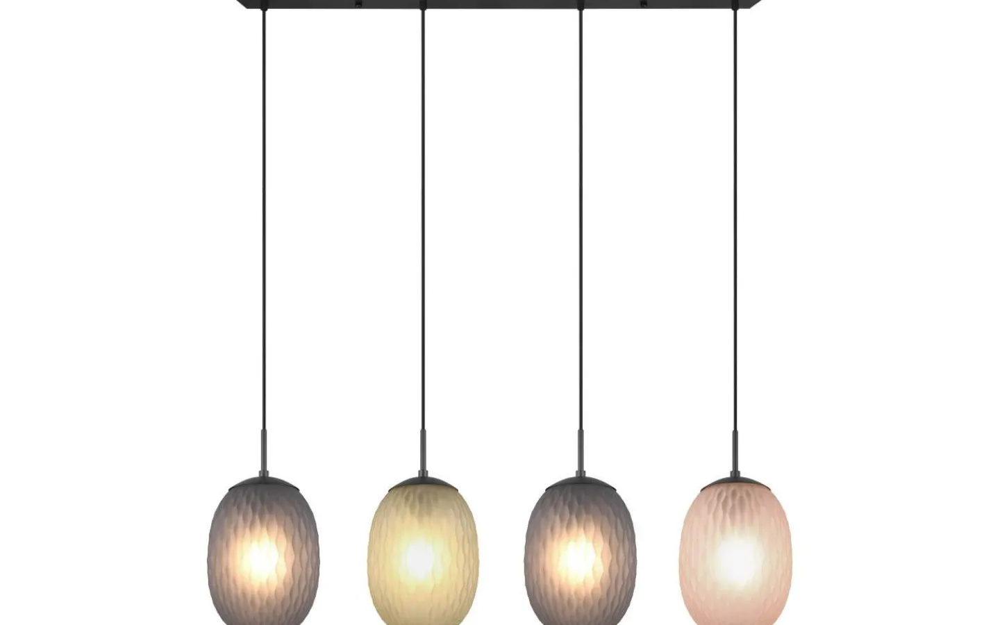 Avlånga Taklampor-Trio Lighting Facette Taklampa 4-st E27 mattsvart/flerfärgad