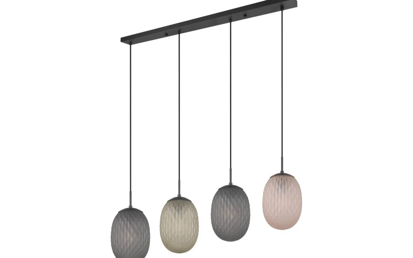 Avlånga Taklampor-Trio Lighting Facette Taklampa 4-st E27 mattsvart/flerfärgad
