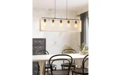 Avlånga Taklampor-Eglo Famborough Taklampa 100cm 5L Trä/Svart
