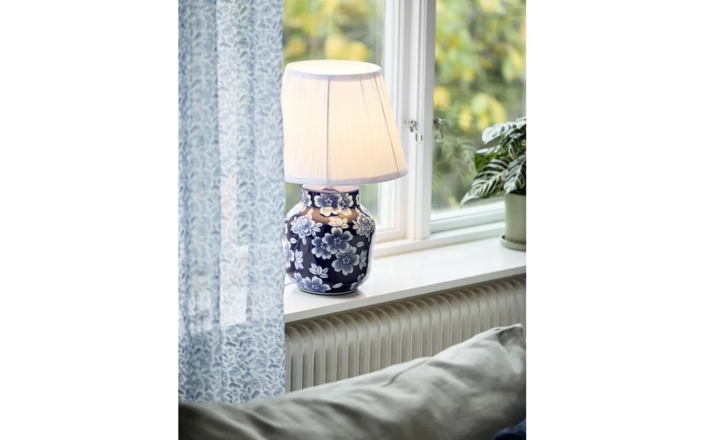 Bordslampor-PR Home Fanny Bordslampa 47cm Blå/vit