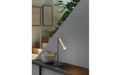 Bordslampor-Trio Lighting Fiato Bordslampa LED matt svart/kaffebrun