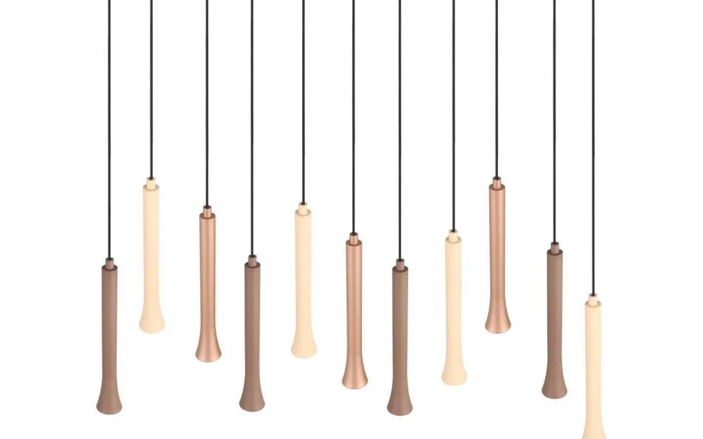 Avlånga Taklampor < Trio Lighting Fiato Takpendel LED 11 st 115cm mattsvart/flerfärgad