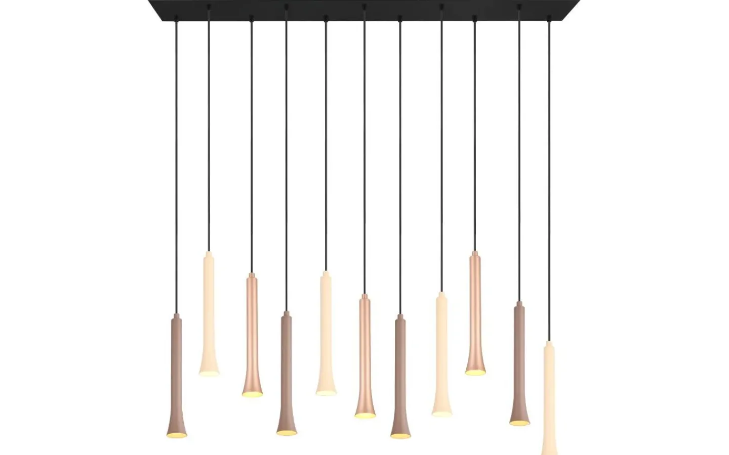 Avlånga Taklampor < Trio Lighting Fiato Takpendel LED 11 st 115cm mattsvart/flerfärgad