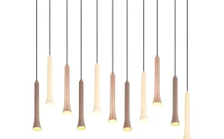 Avlånga Taklampor < Trio Lighting Fiato Takpendel LED 11 st 115cm mattsvart/flerfärgad