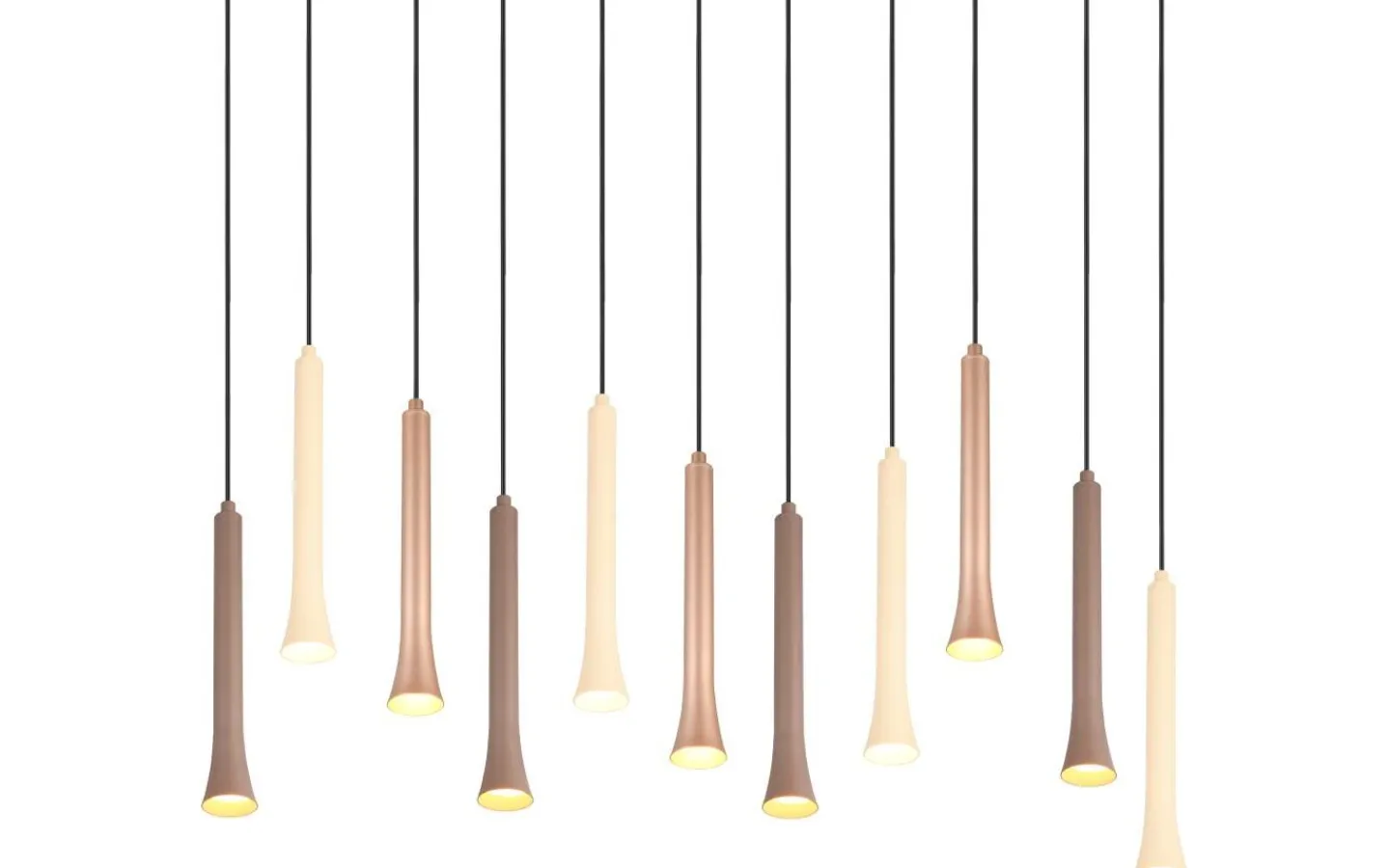 Avlånga Taklampor < Trio Lighting Fiato Takpendel LED 11 st 115cm mattsvart/flerfärgad