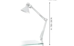 Klämlampor-Eglo Firmo Klämlampa 73cm Vit